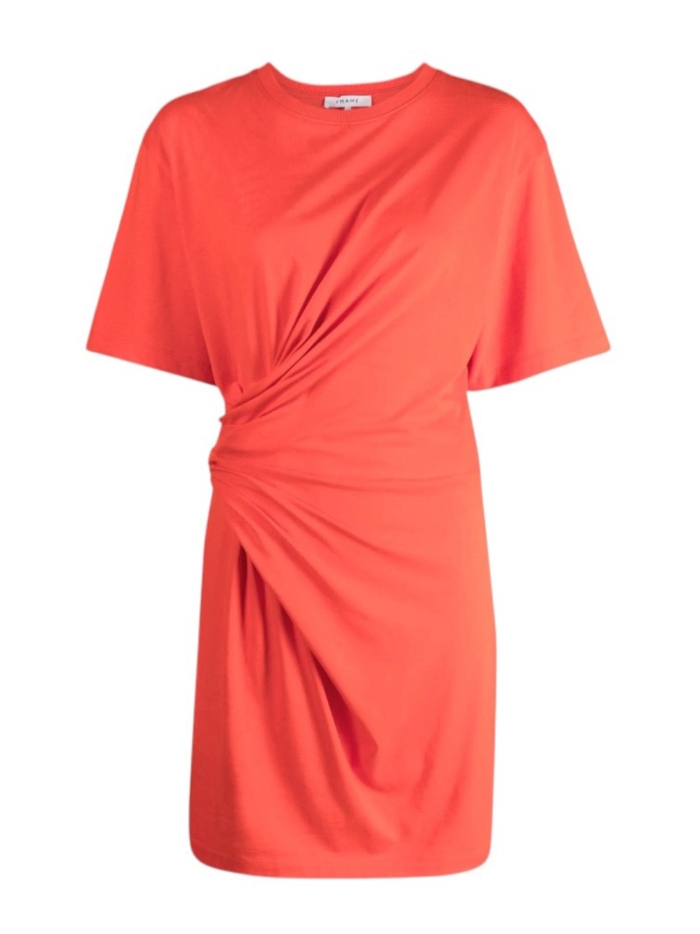 FRAME
Draped Knit Mini Dress in Red/Orange Sz L - Picture 2 of 9